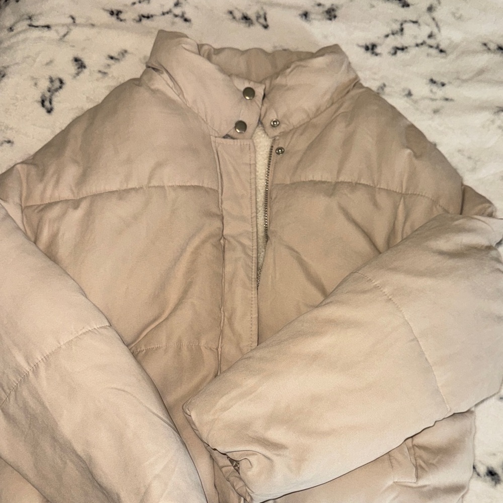 Women's Neutral Beige Puffer Jacket - Classic Puffer Coat ✨